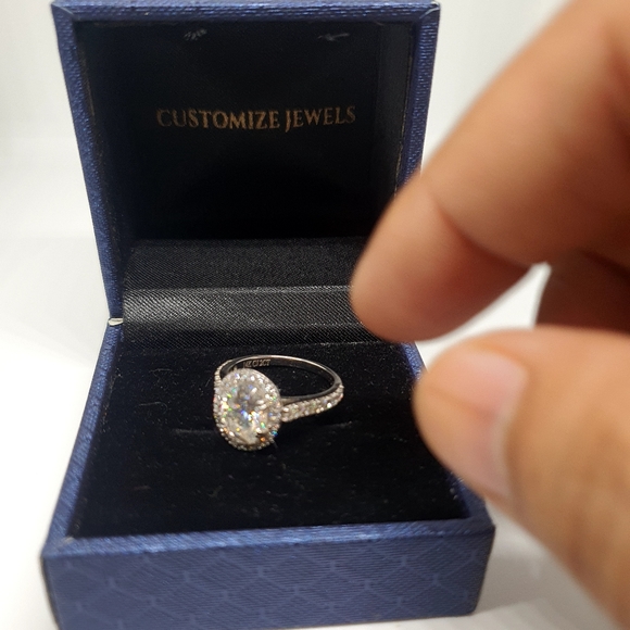 2Ct Oval Cut Moissanite Engagement Ring In Gold - Picture 16 of 16